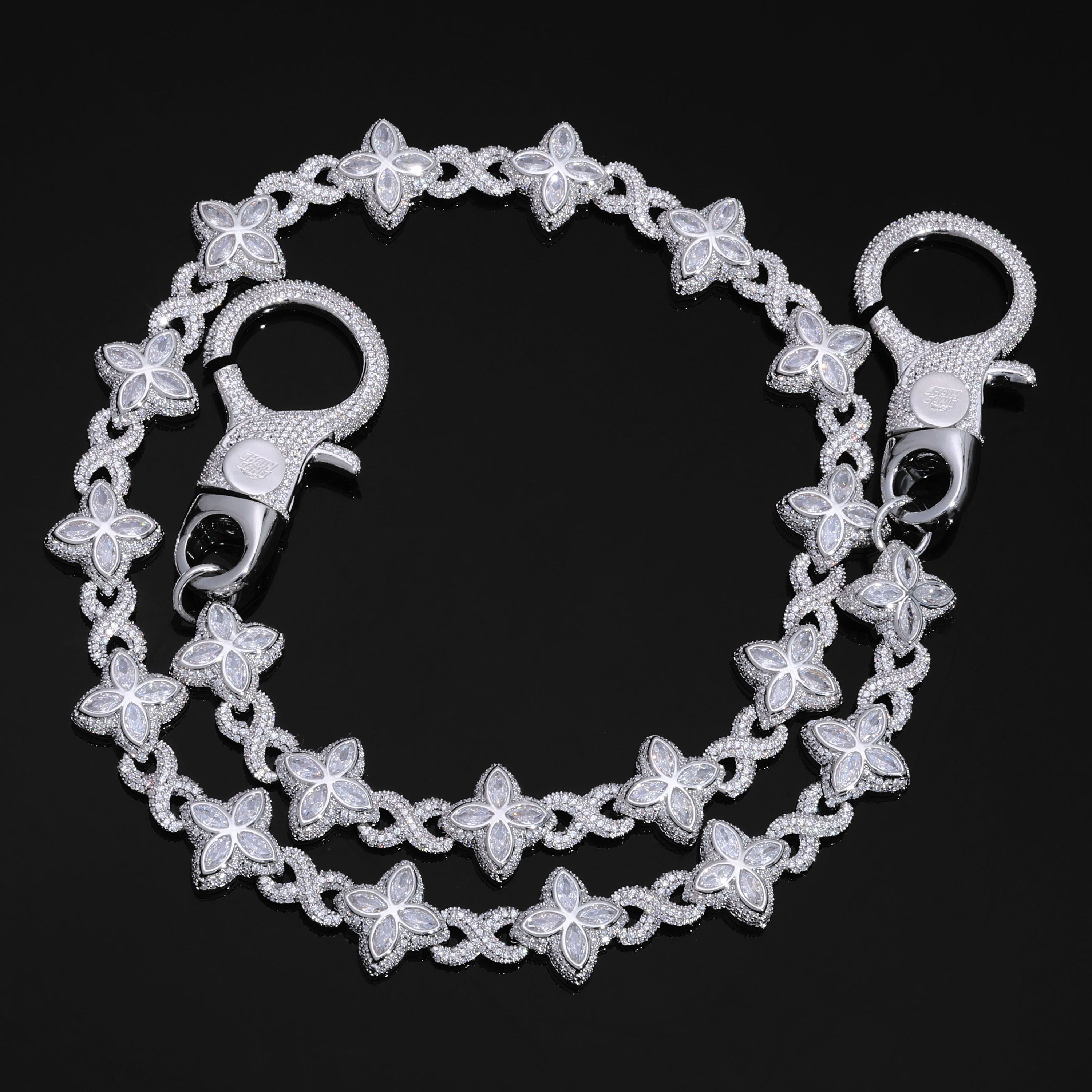 White Gold Flower Clear Wallet Chain – Chain Gang