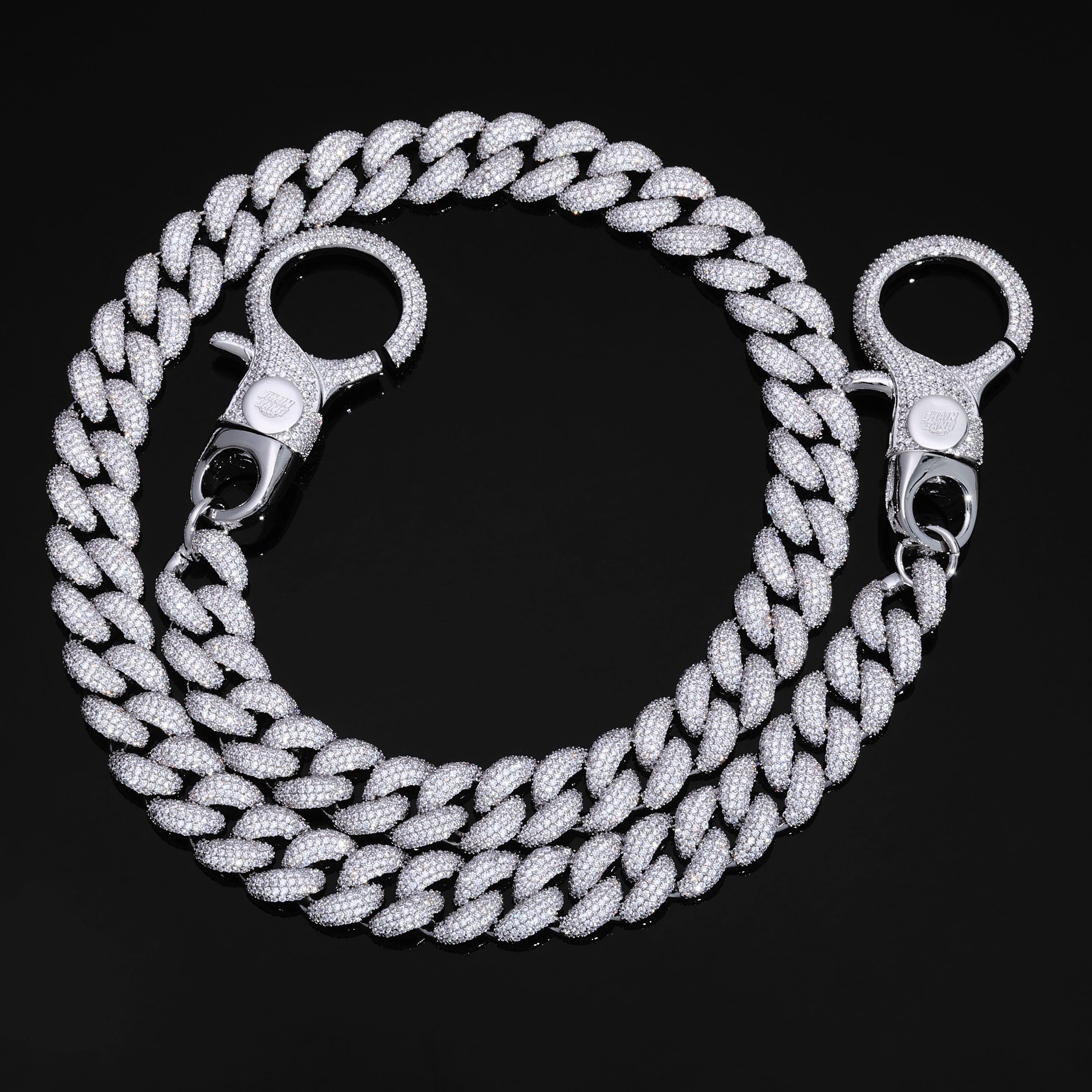 White Gold Heavy Cuban Wallet Chain