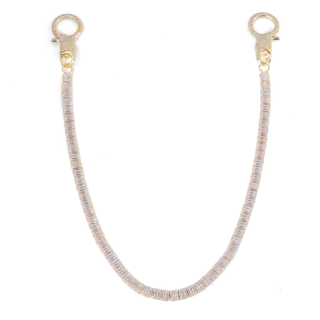 18K Gold Plated Diamond Cluster Wallet Chain