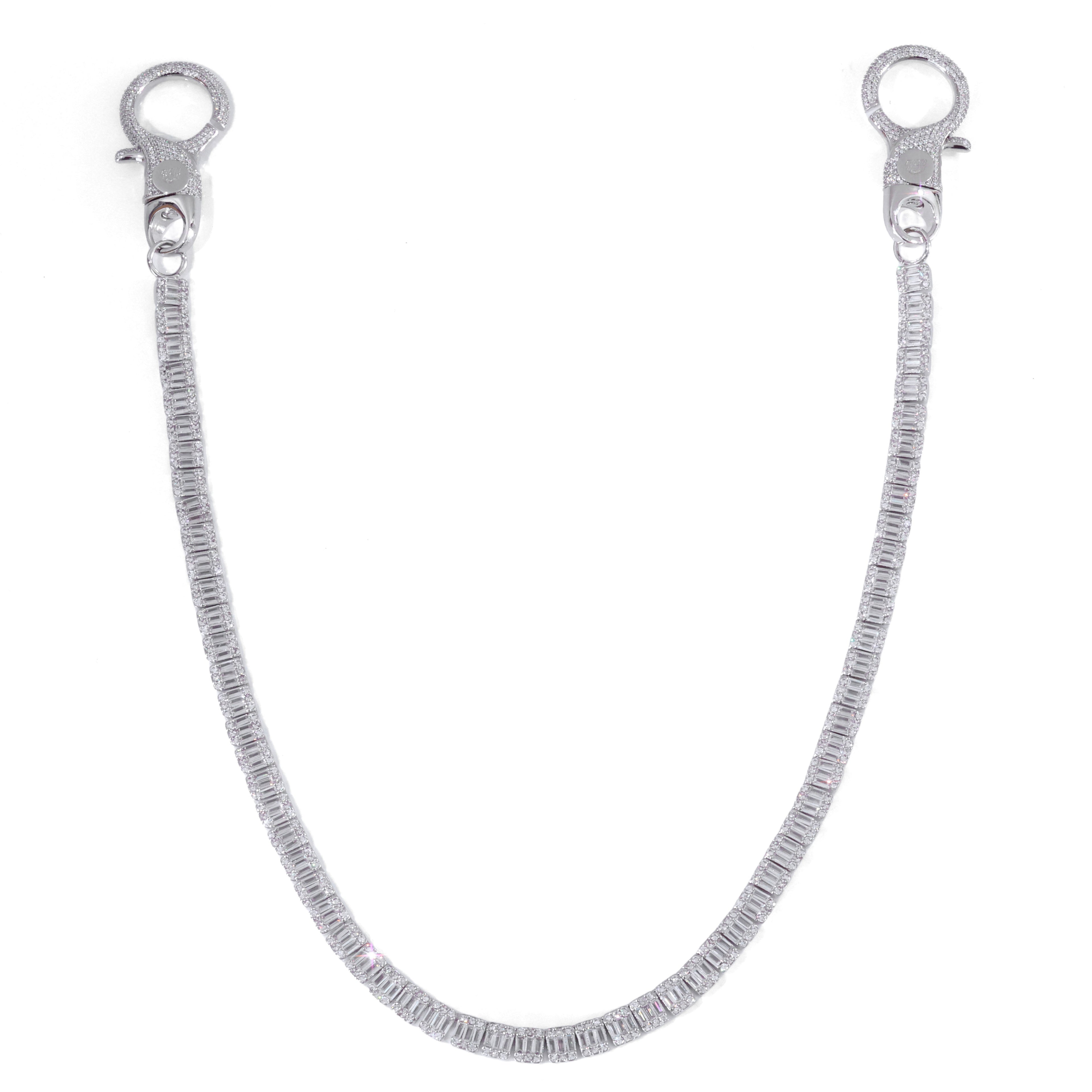 18K Gold Plated Diamond Cluster Wallet Chain