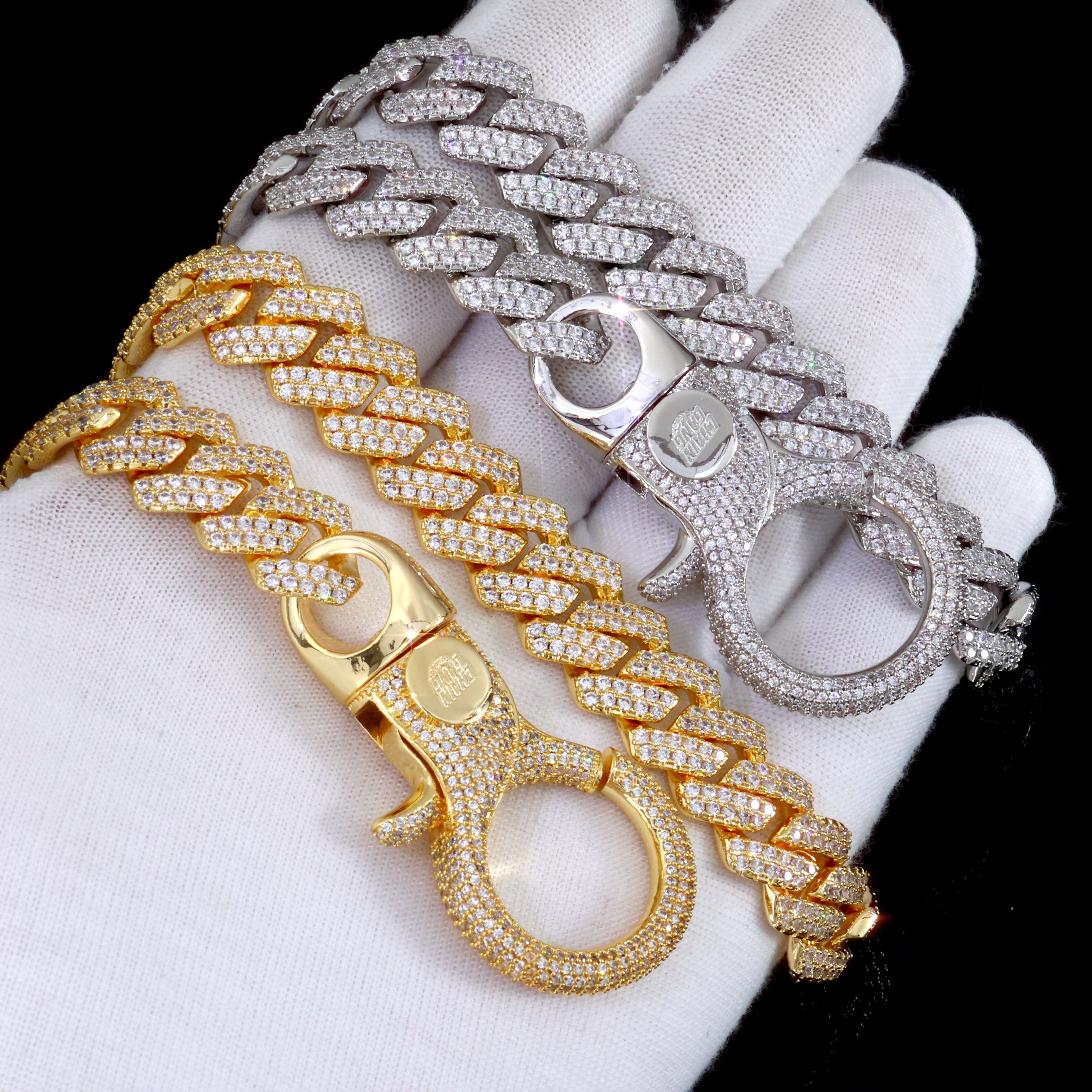 18K Gold Plated Iced-Out Cuban Wallet Chain