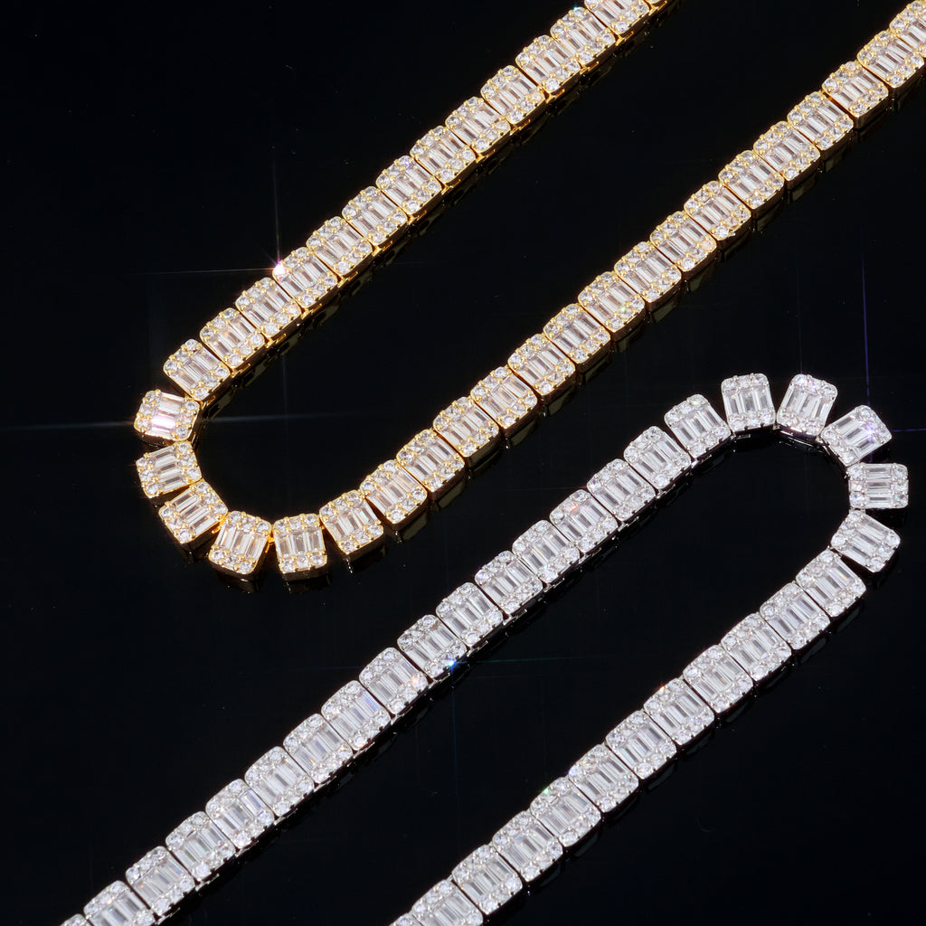 18K Gold Plated Diamond Cluster Wallet Chain