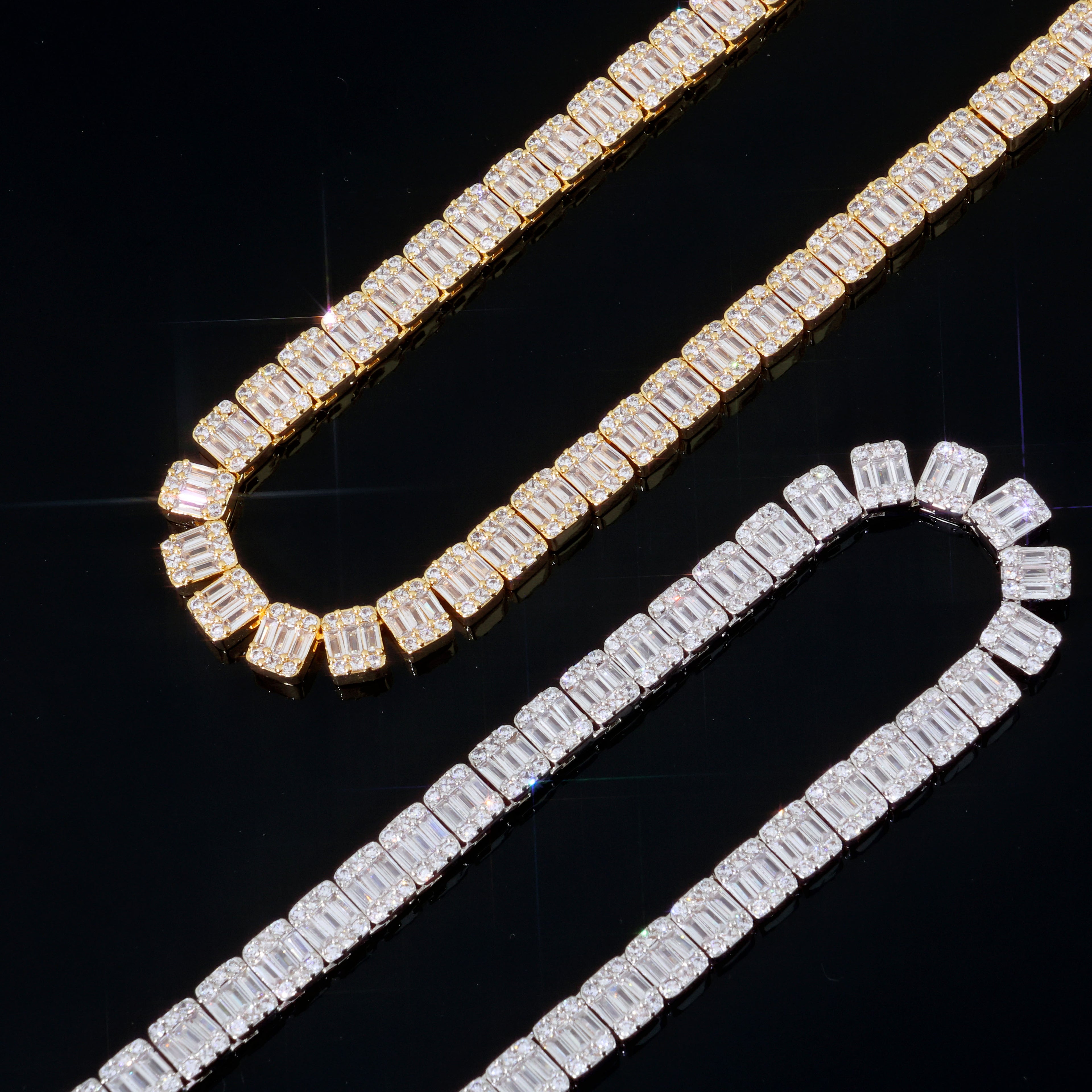 18K Gold Plated Diamond Cluster Wallet Chain