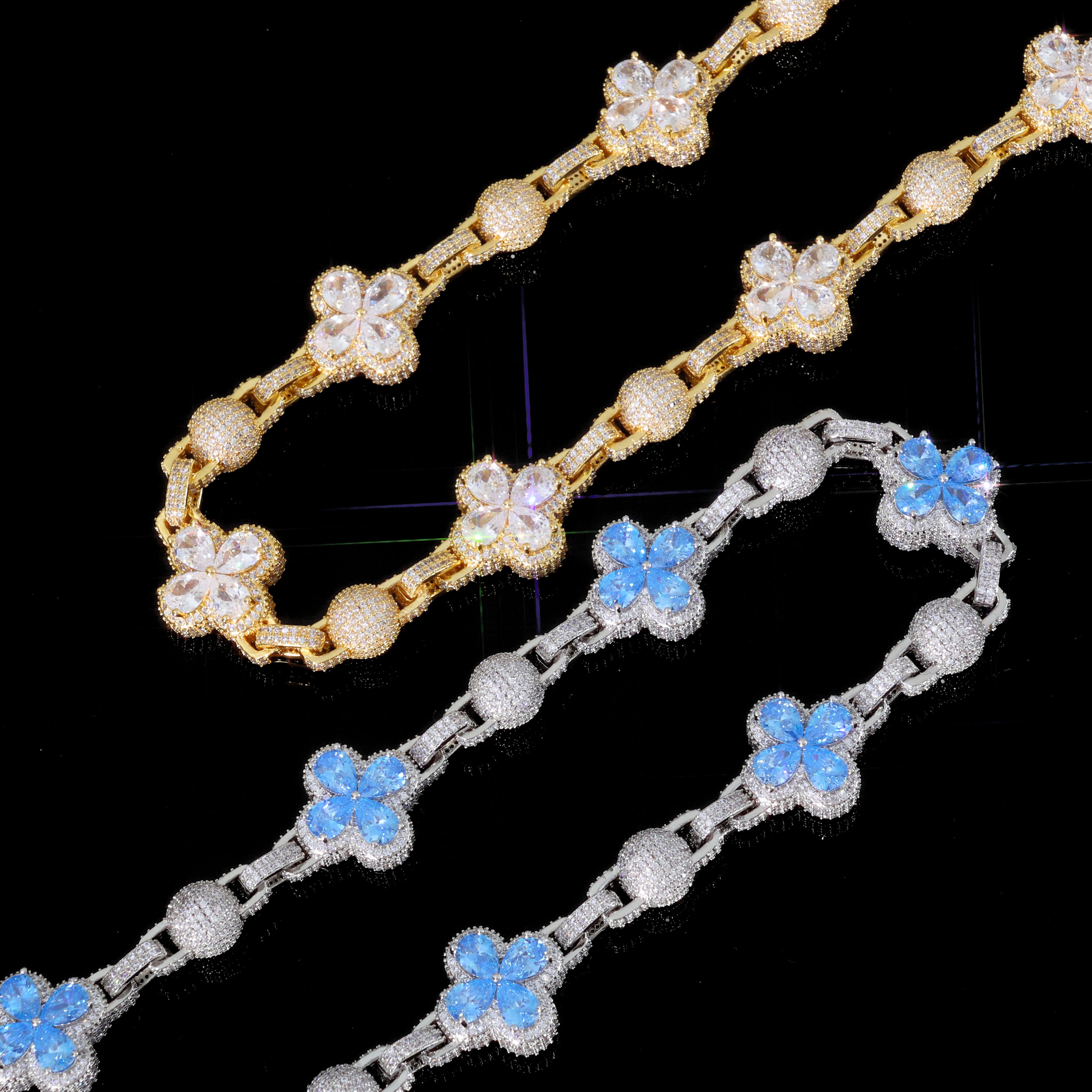 18K Gold Plated Clover Wallet Chain